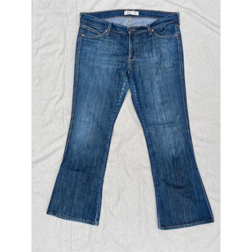 Y2K Vintage Old Navy Lowest Rise Flare Jeans Size 14 Utility Pocket Denim